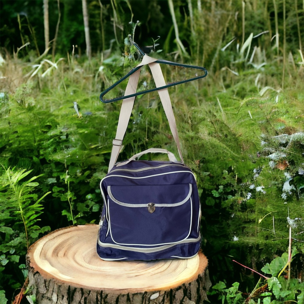 Vintage Overnight Bag, Weekend Duffle, Airplane Carry-On Purple